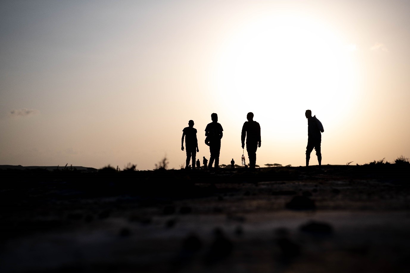Des migrants éthiopiens traversent le désert de Djibouti en direction d'Obock